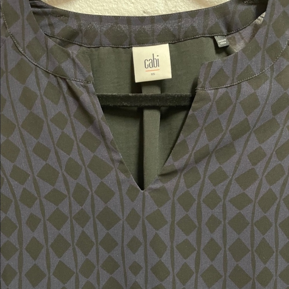 Cabi 3102 black purple Chiffon Long Sleeve dress - Picture 9 of 14